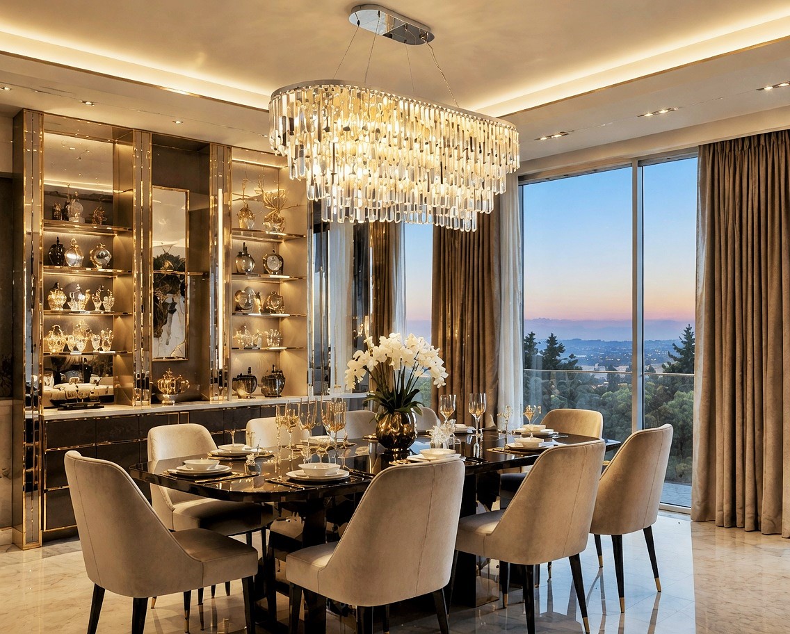 Lusiatania étkező dining kristálycsillár neoglass csillár